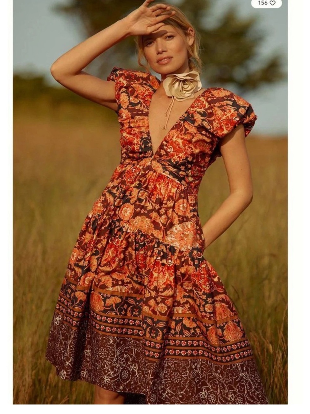 NWT Anthropologie size 10 babydoll dress in red floral